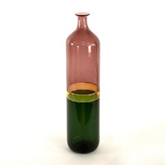 VENINI Vaso Bolle, Greene & Greene con dettagli gialli, anno 2011, 90° anniversario