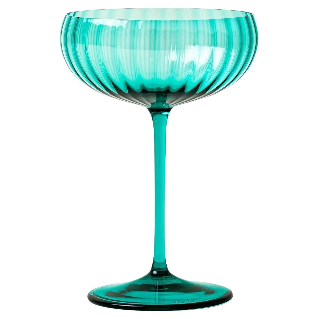 Venini Bollicine 343.25 Mint Green - Set of 2 Champagne Glasses - Damiani