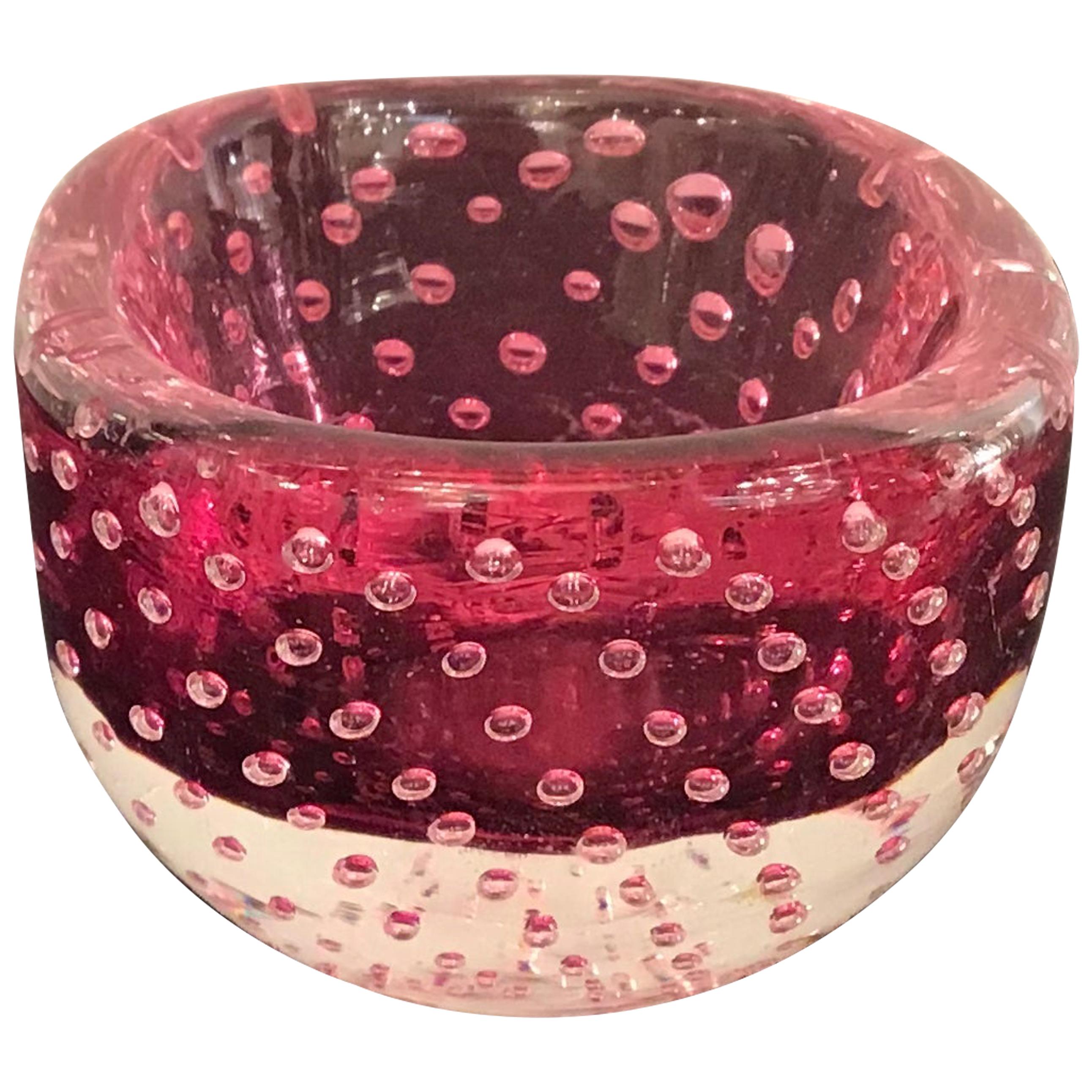 Venini Bowl Amethyst Murano Glass, 1950, Italy