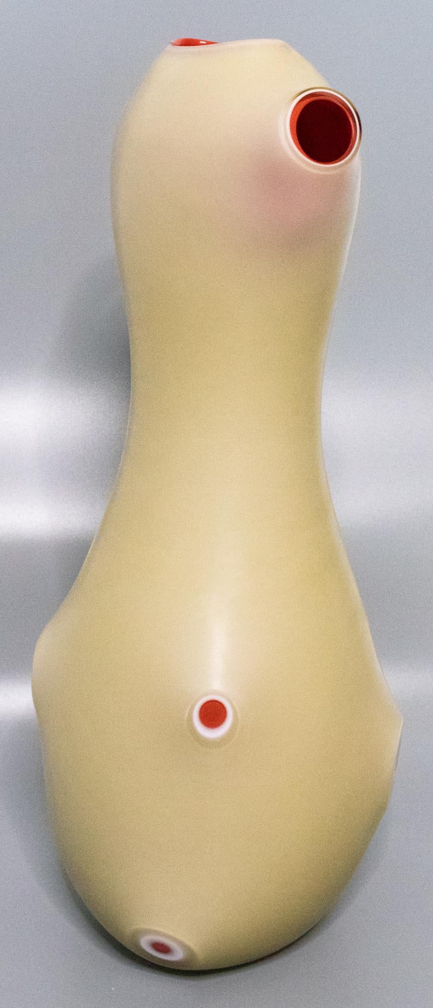 Italian Venini by Emmanuel Babled 2004 Women Torso Tall Vase in Cased Art Glass For Sale