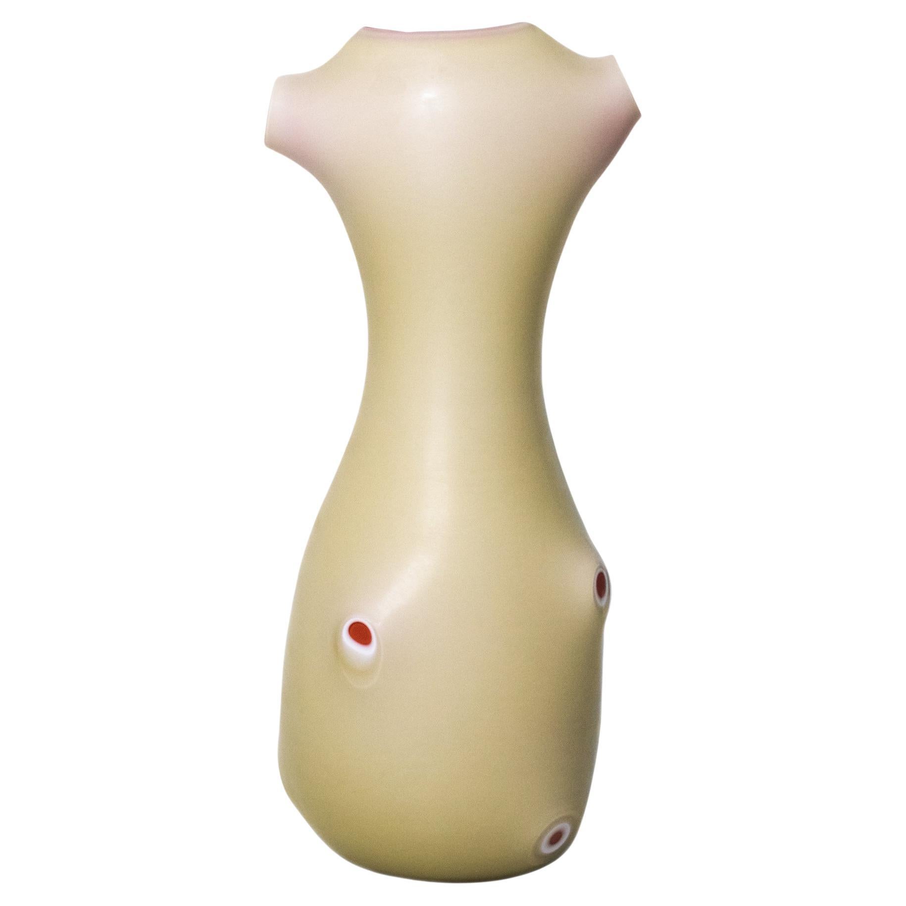 Venini by Emmanuel Babled 2004 Women Torso Tall Vase in Cased Art Glass For Sale