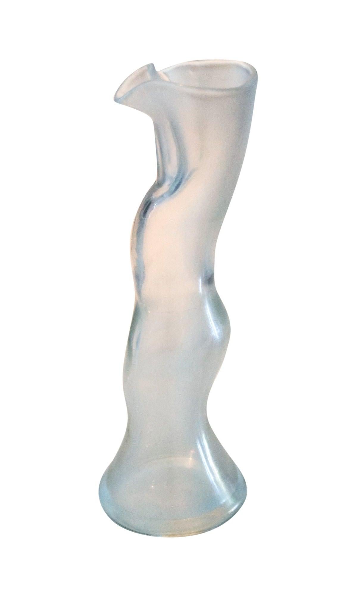 Fatto a mano VENINI Di Fulvio Bianconi Murano Vaso Torso Donna Soffiato Iridescente Vetro d'Arte in vendita