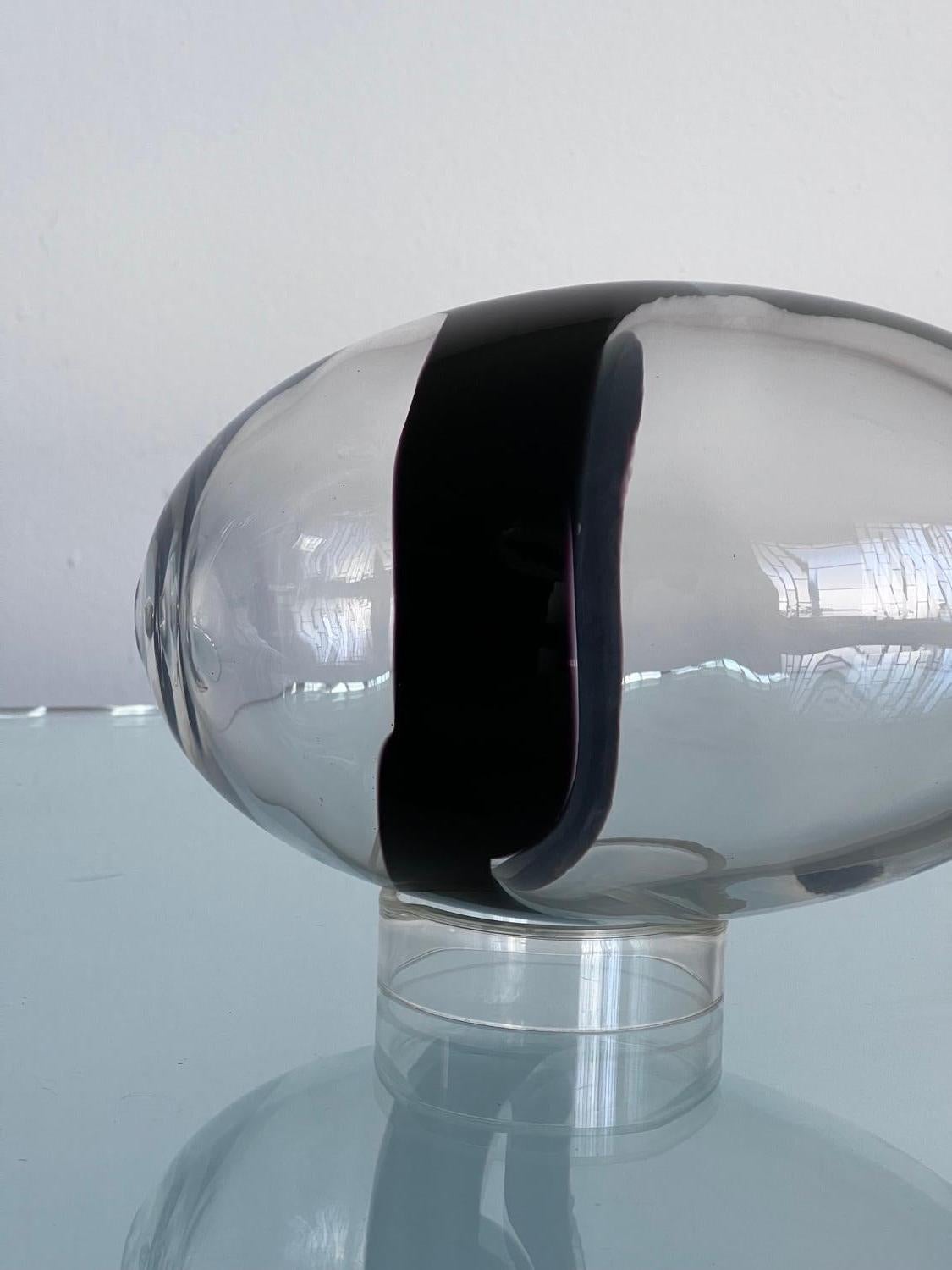 Mid-Century Modern Venini by Pierre Cardin, big Murano Glass Sculpture, Egg Sculpure, Italian 1960s For Sale