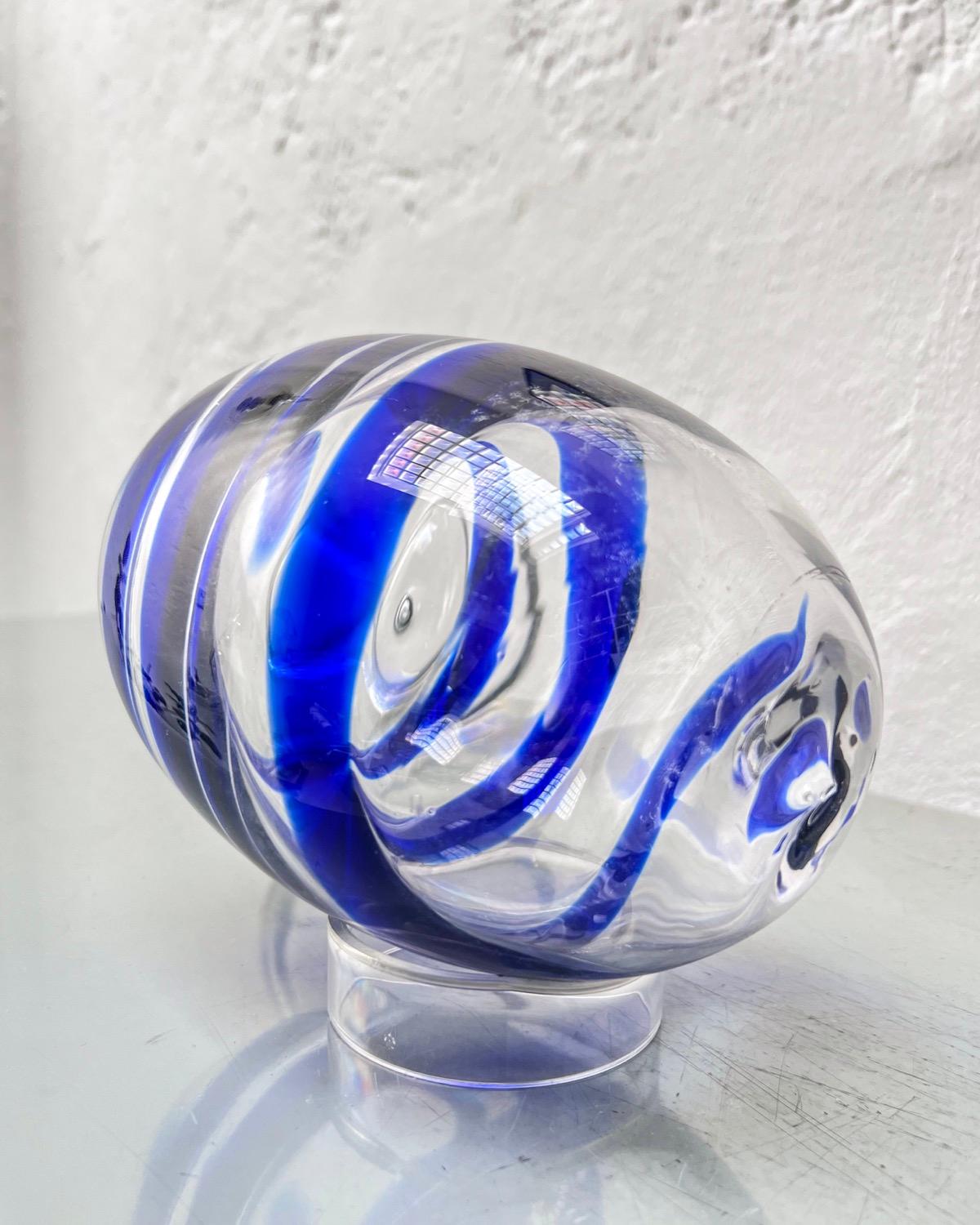 Venini by Pierre Cardin, big Murano Glass Sculpture, Egg Shaped, Italian 1960s For Sale 1