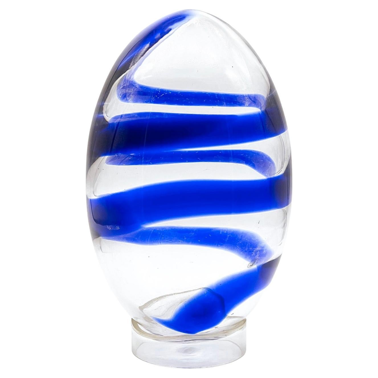 Venini by Pierre Cardin, big Murano Glass Sculpture, Egg Shaped, Italian 1960s For Sale