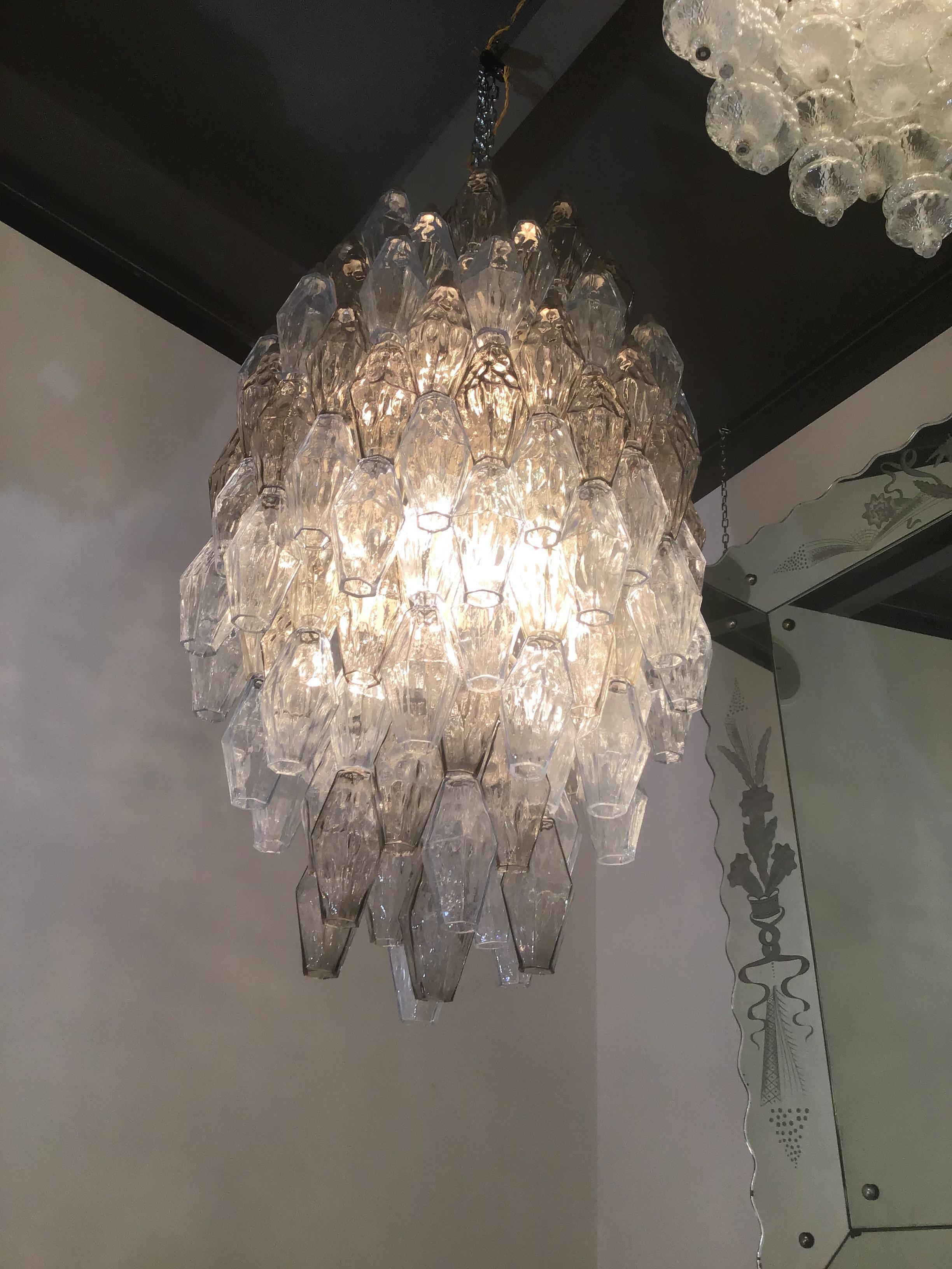 Lámpara Venini Carlo Scarpa Poliedri Murano Light Bluend Latón, 1950 en venta 3