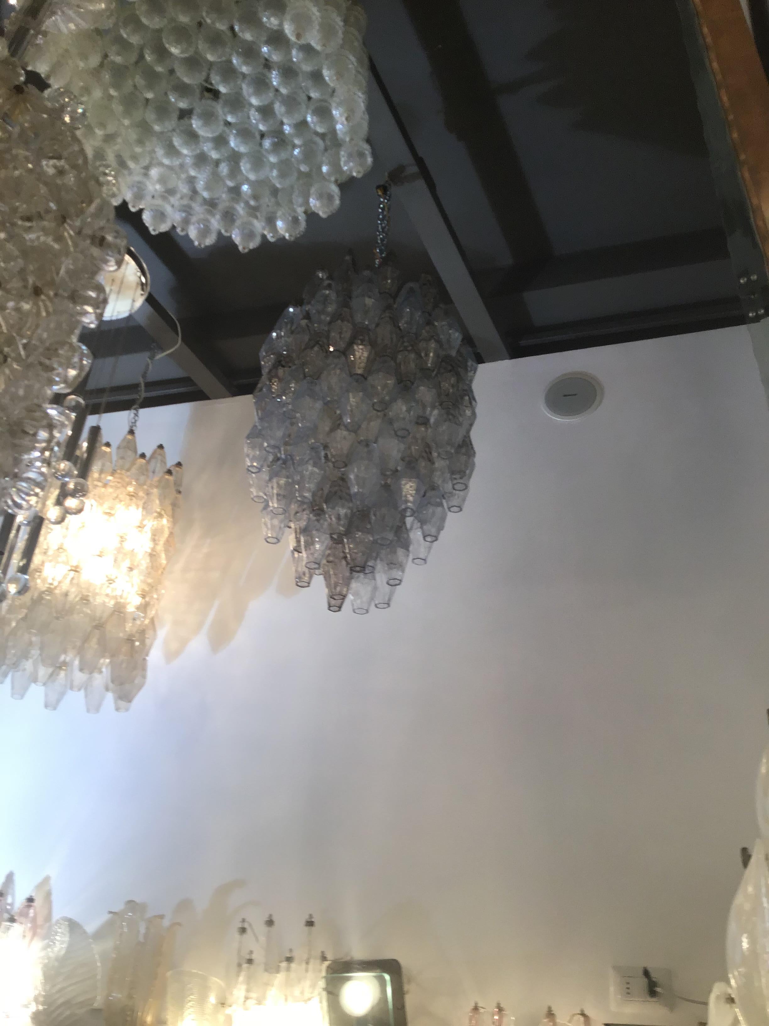 Lámpara Venini Carlo Scarpa Poliedri Murano Light Bluend Latón, 1950 en venta 6