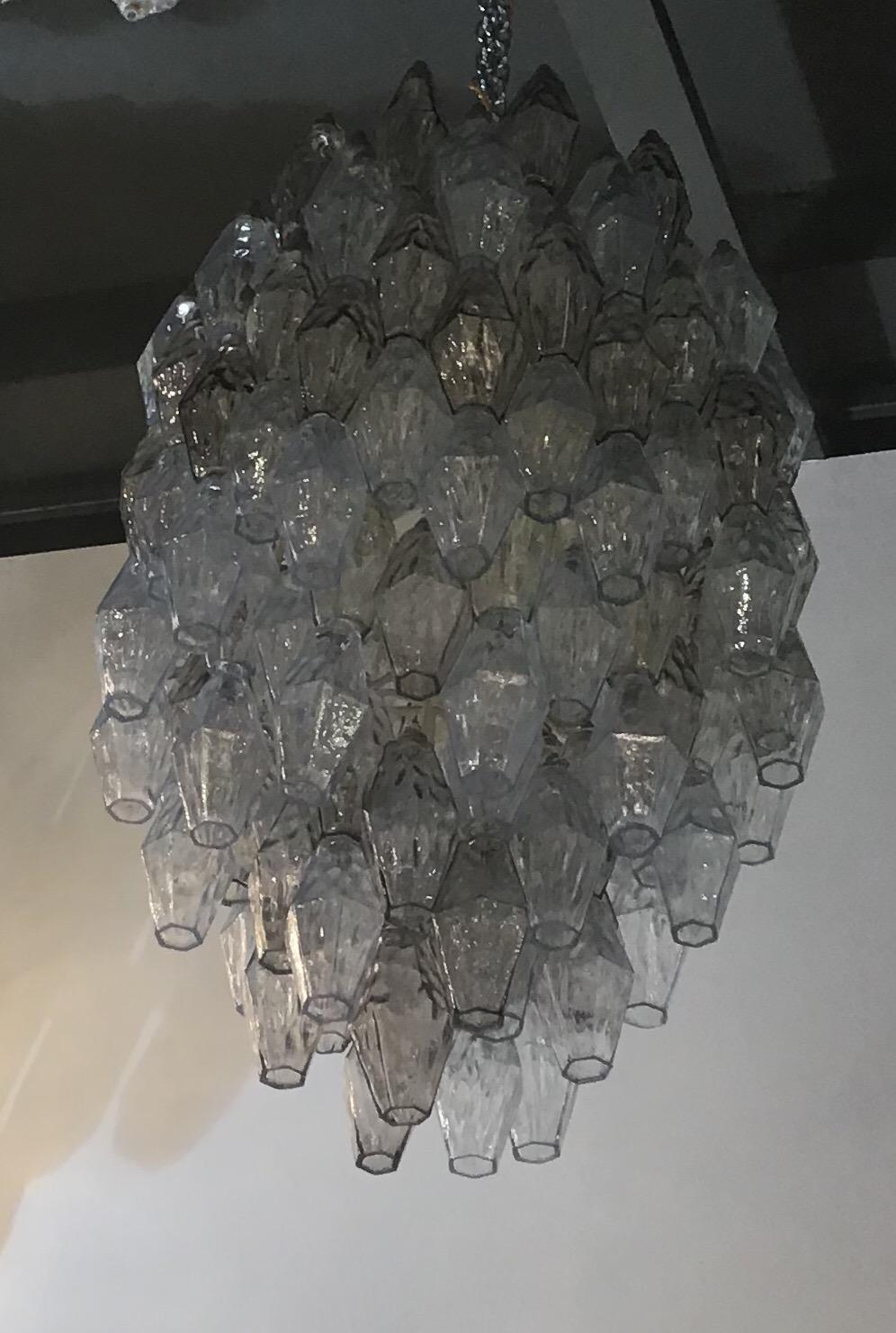 Lámpara Venini Carlo Scarpa Poliedri Murano Light Bluend Latón, 1950 en venta 7