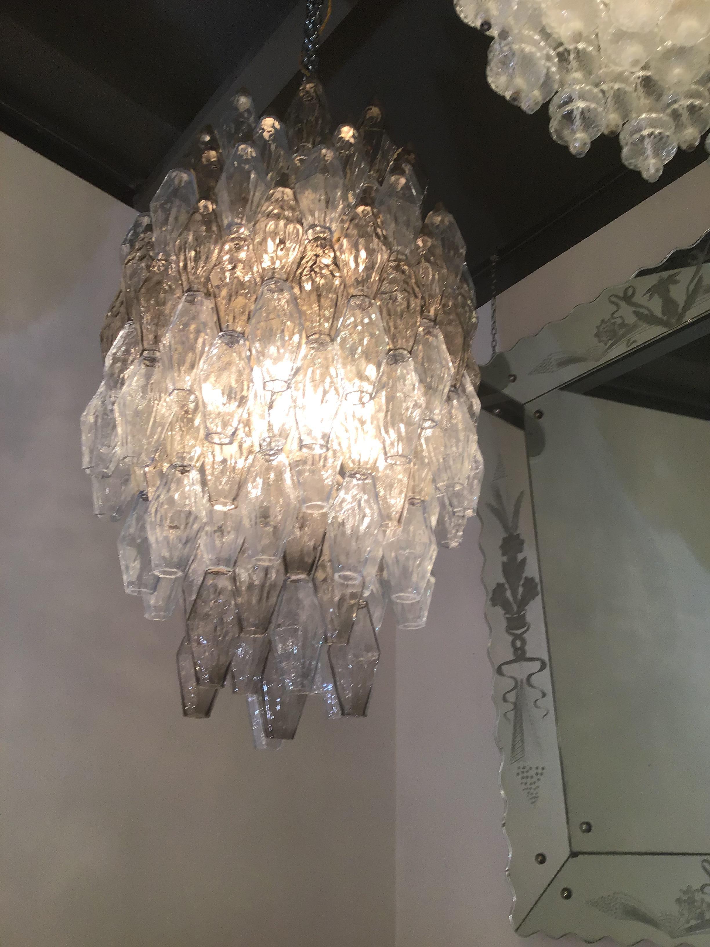 Lámpara Venini Carlo Scarpa Poliedri Murano Light Bluend Latón, 1950 en venta 9