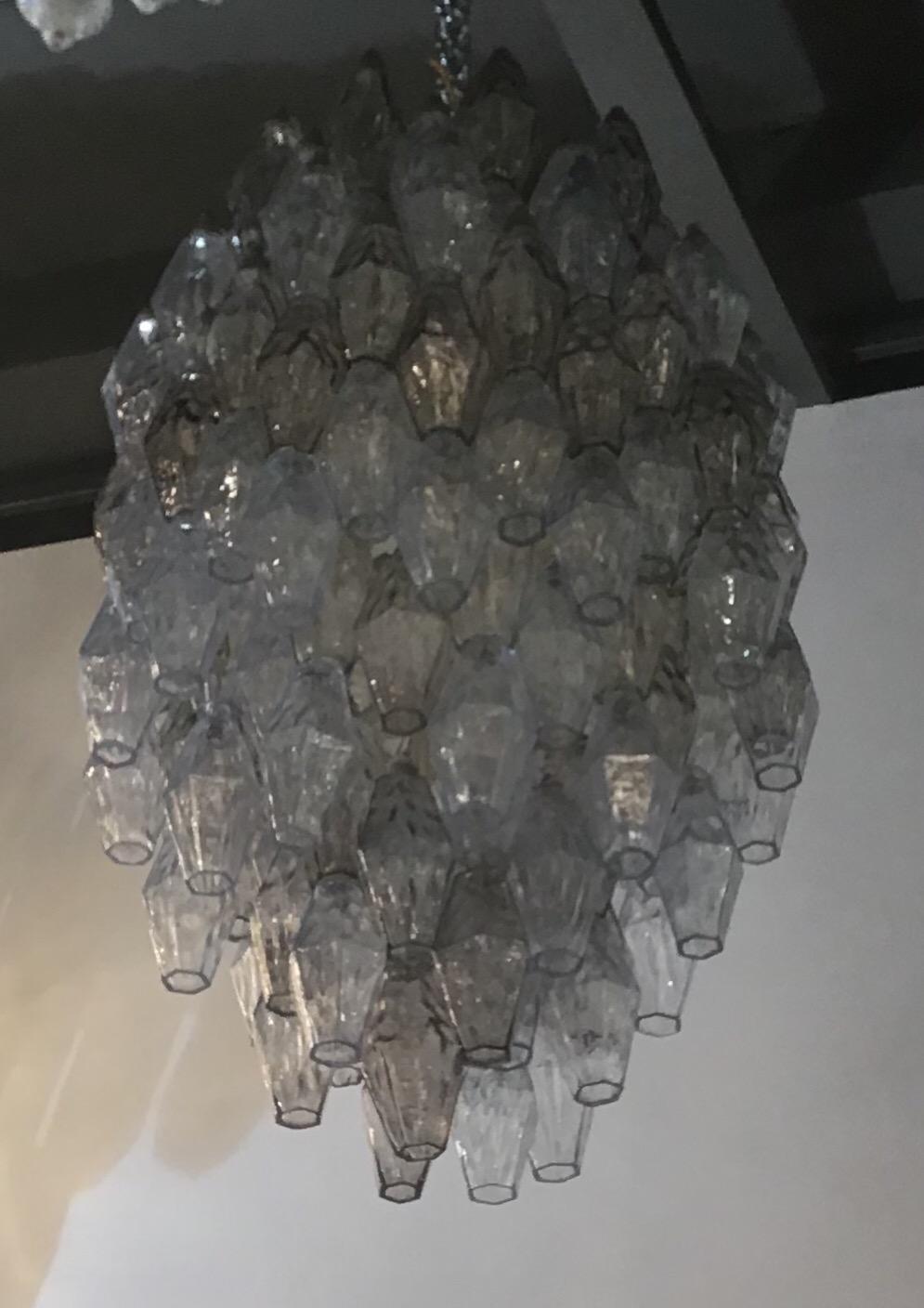 Lámpara Venini Carlo Scarpa Poliedri Murano Light Bluend Latón, 1950 Otro en venta