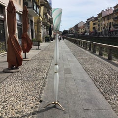 VENINI Carlo Scarpa “ Filigrana “ Floor Lamp Murano Glass Brass 1930 Italy