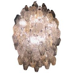 VENINI “Carlo Scarpa “ Poliedri. Chandelier Brass Murano Glass Iron 1955 Italy