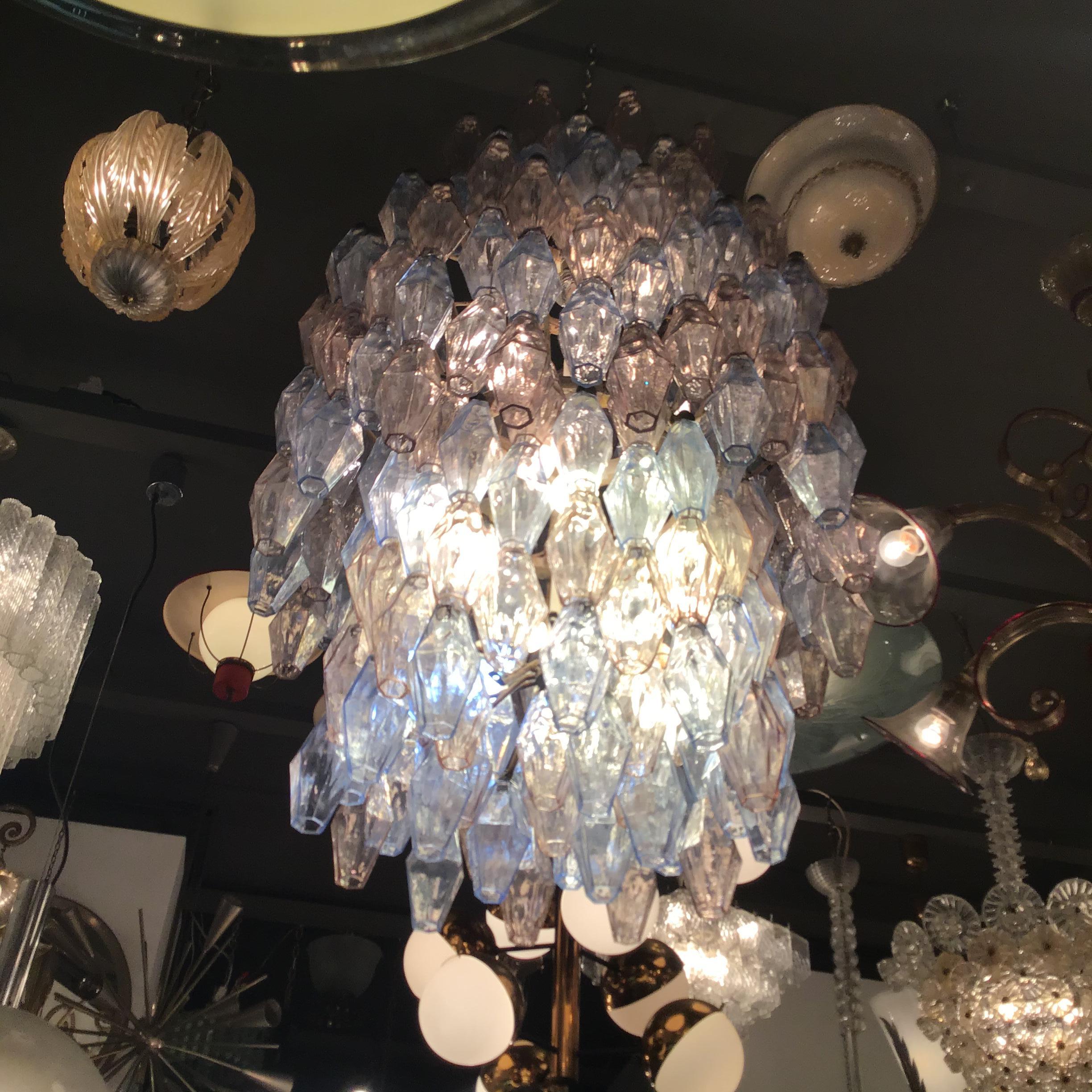 VENINI #Carlo Scarpa# Poliedri Chandelier Murano Glass Iron 1955/Italy For Sale 7