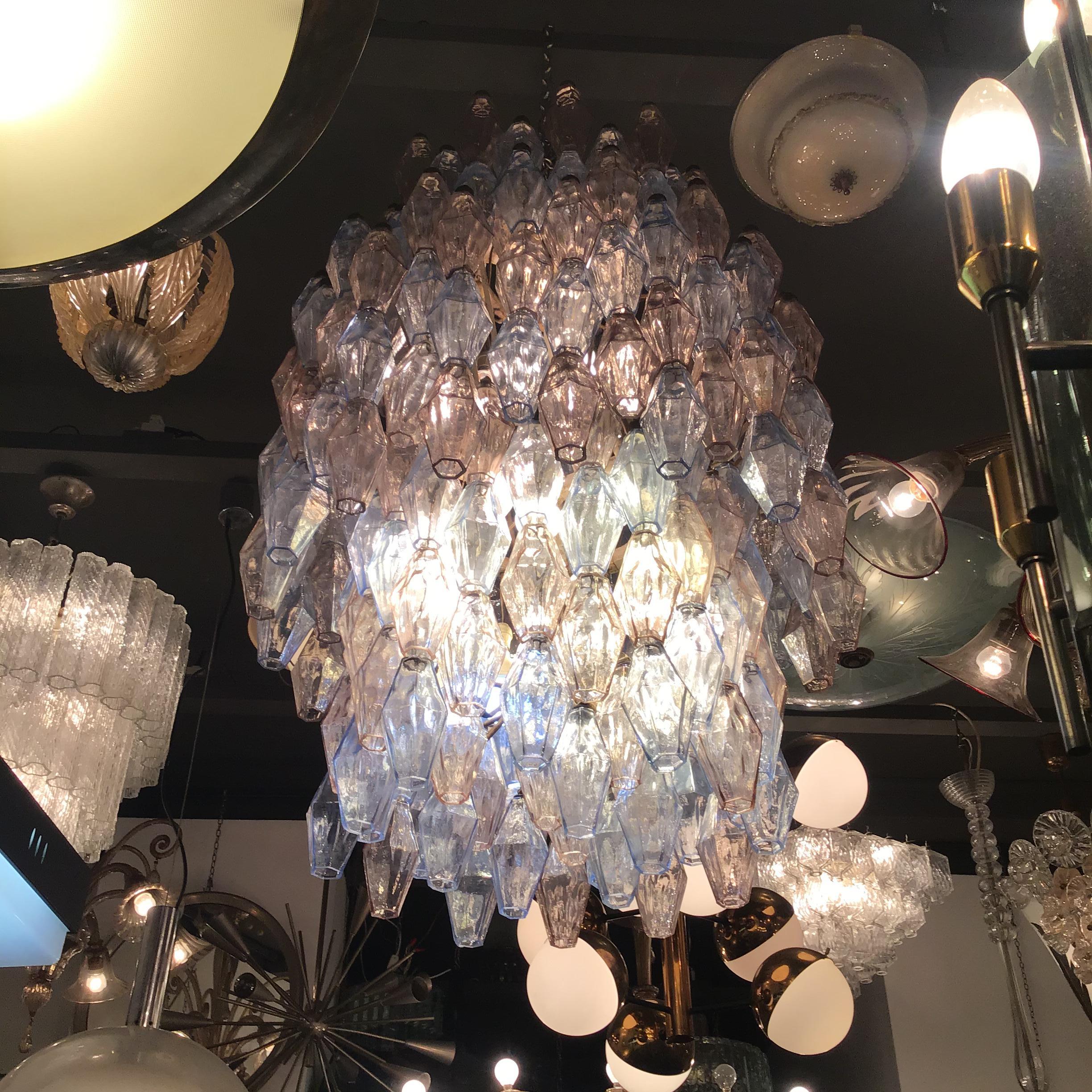 VENINI #Carlo Scarpa# Poliedri Chandelier Murano Glass Iron 1955/Italy For Sale 8