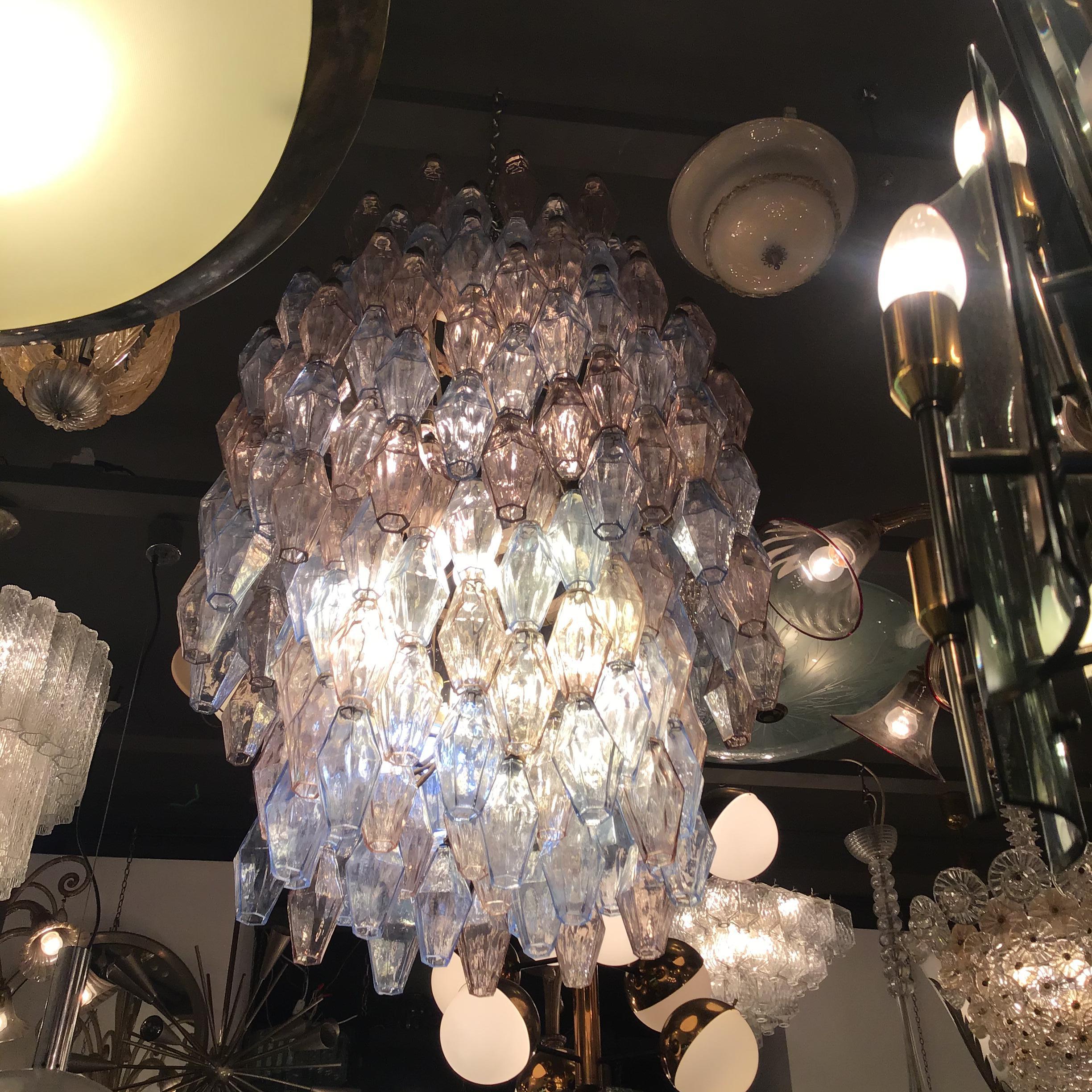 VENINI #Carlo Scarpa# Poliedri Chandelier Murano Glass Iron 1955/Italy For Sale 9