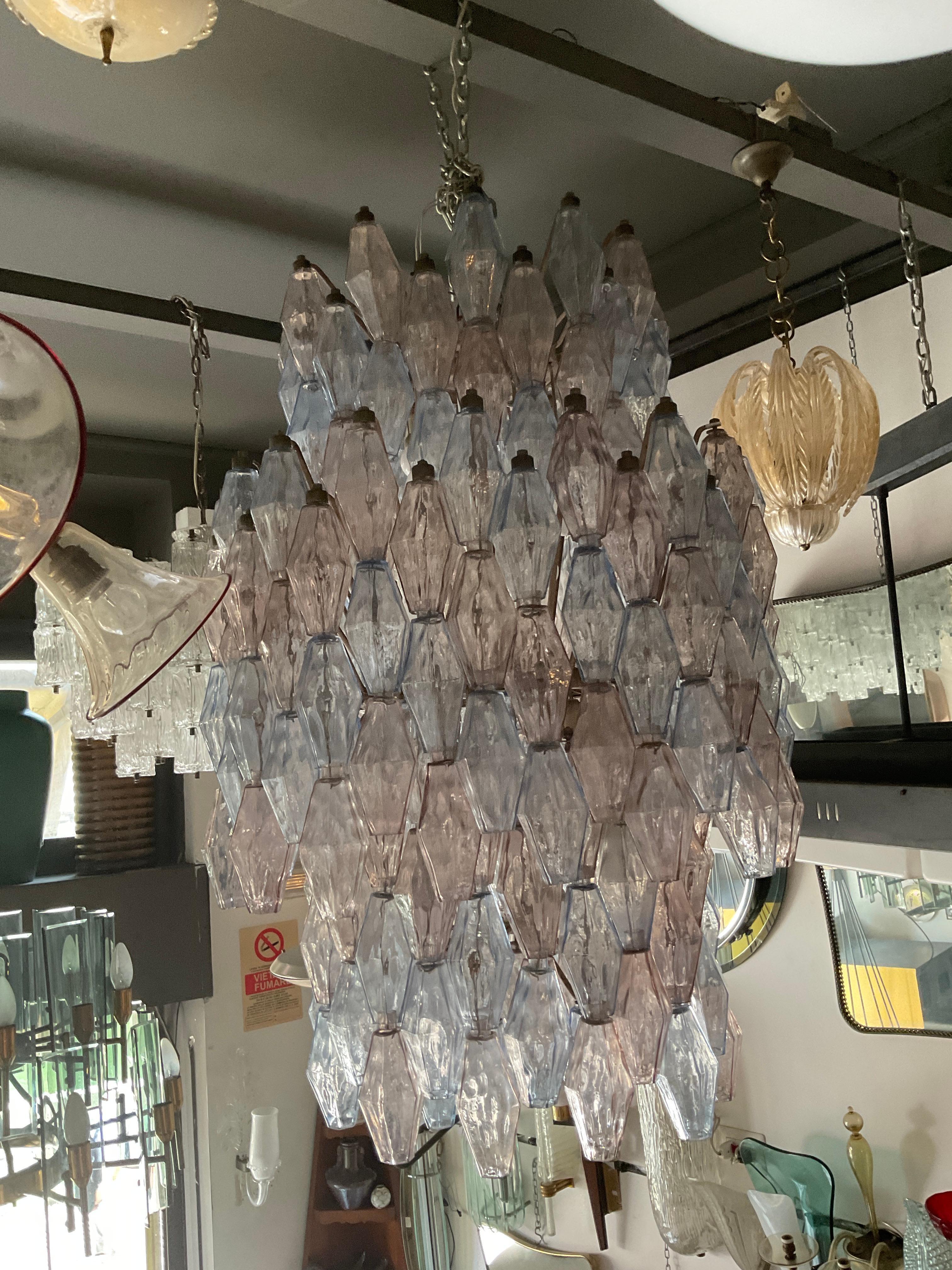 VENINI #Carlo Scarpa# Poliedri Chandelier Murano Glass Iron 1955/Italy For Sale 14