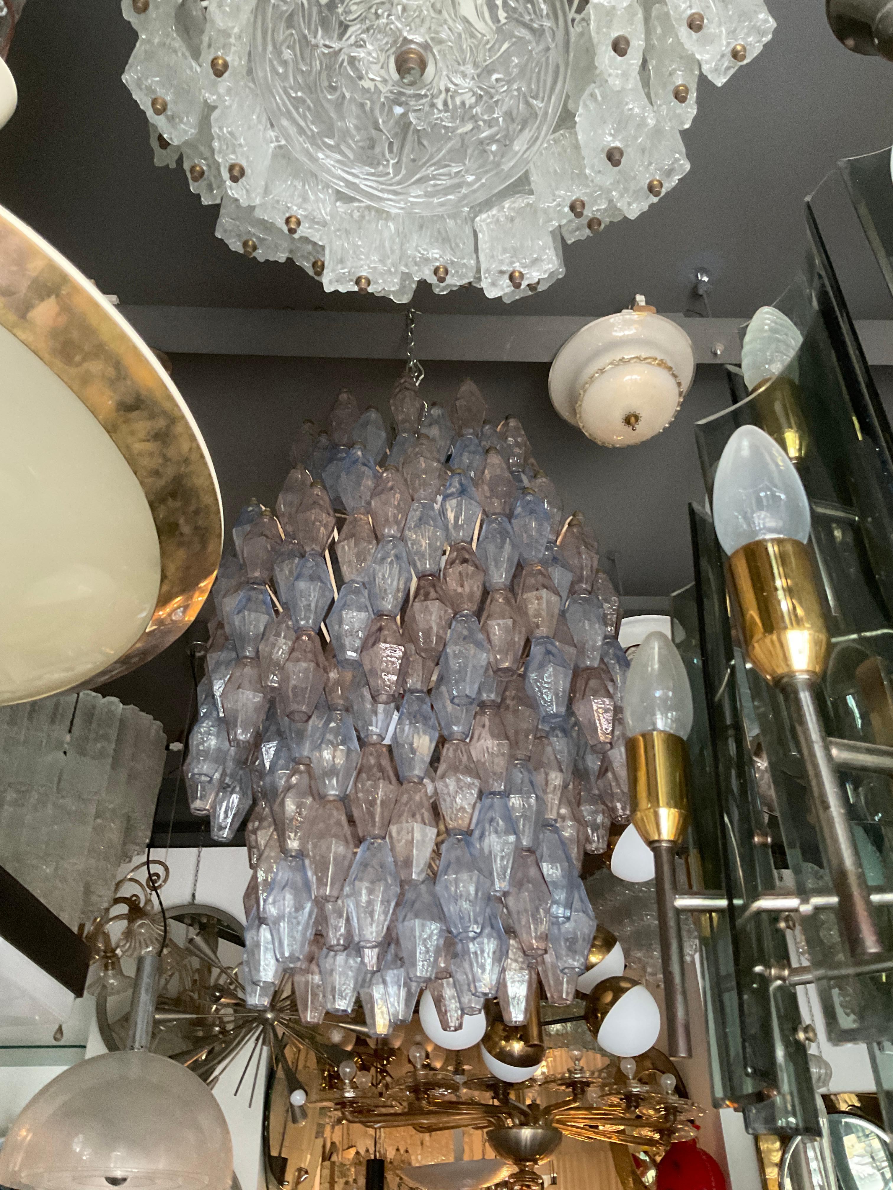 VENINI #Carlo Scarpa# Poliedri Chandelier Murano Glass Iron 1955/Italy For Sale 15