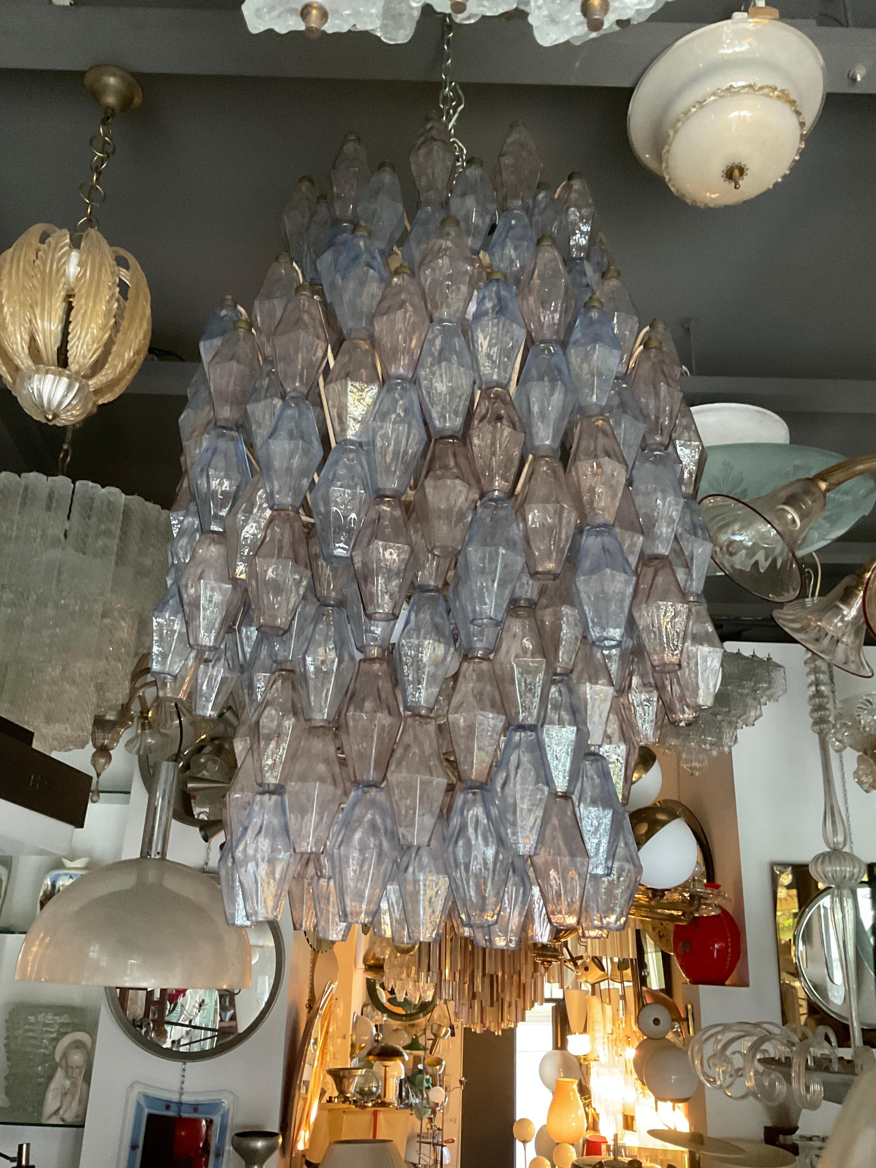 VENINI #Carlo Scarpa# Poliedri Chandelier Murano Glass Iron 1955/Italy For Sale 16