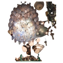 VENINI #Carlo Scarpa# Poliedri Chandelier Murano Glass Iron 1955/Italy