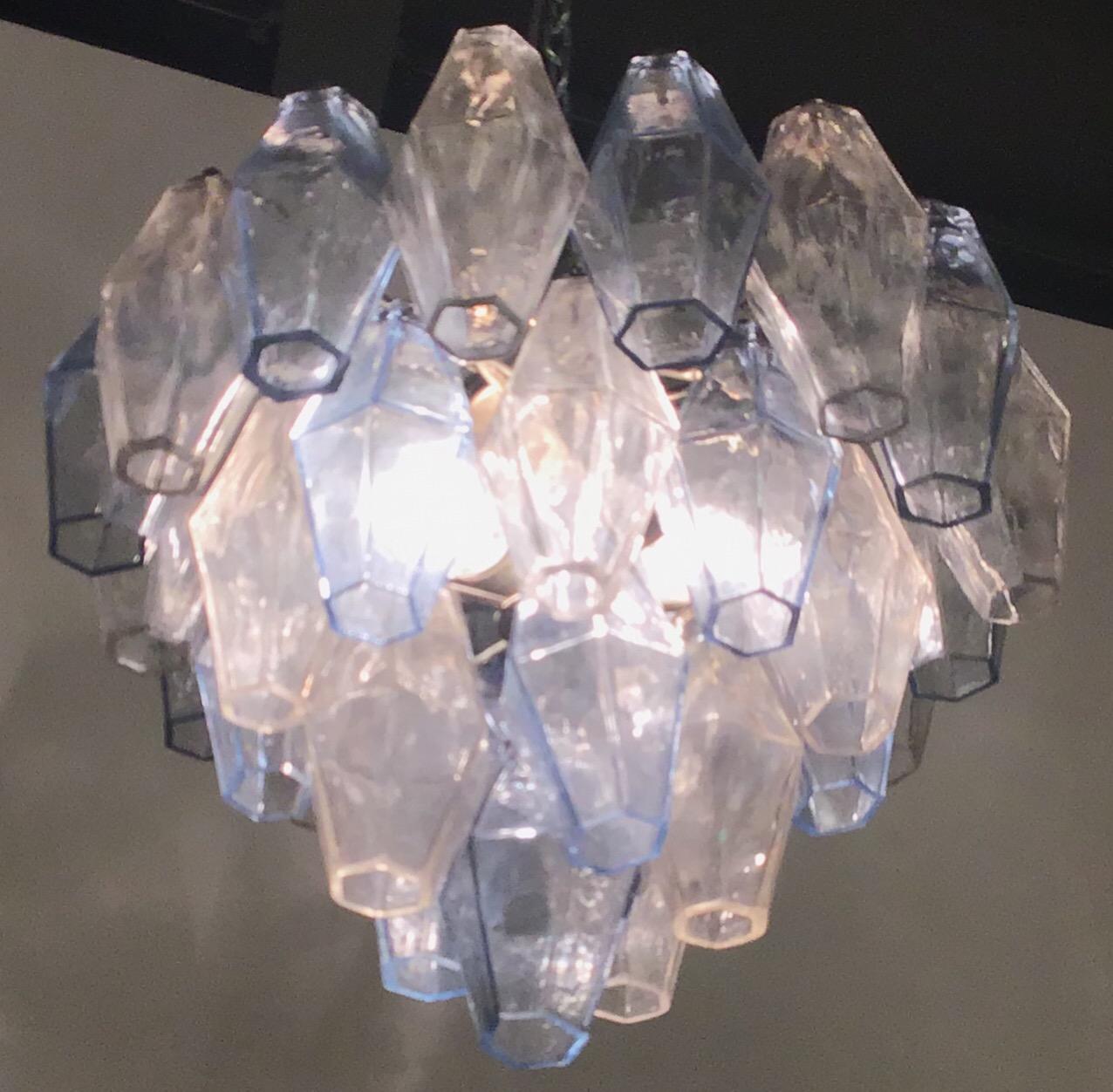 Venini Carlo Scarpa Poliedri Couple Chandeliers Murano Glass, 1950, Italy 4