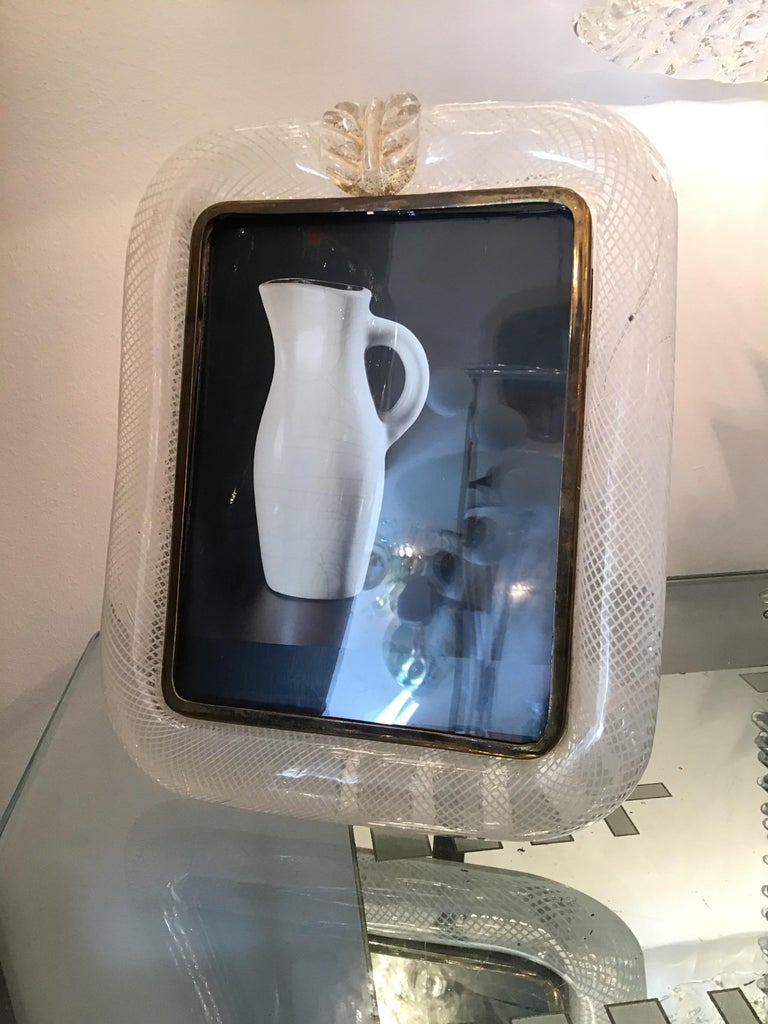 VENINI “Carlo Scarpa” Picture Frames Murano Glass Brass 1940 Italy For Sale 5