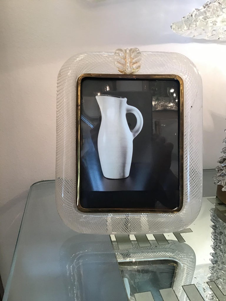 VENINI “Carlo Scarpa” Picture Frames Murano Glass Brass 1940 Italy For Sale 8