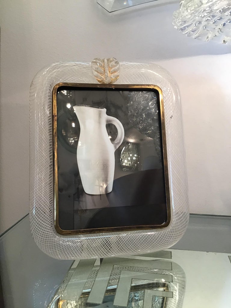 Other VENINI “Carlo Scarpa” Picture Frames Murano Glass Brass 1940 Italy For Sale