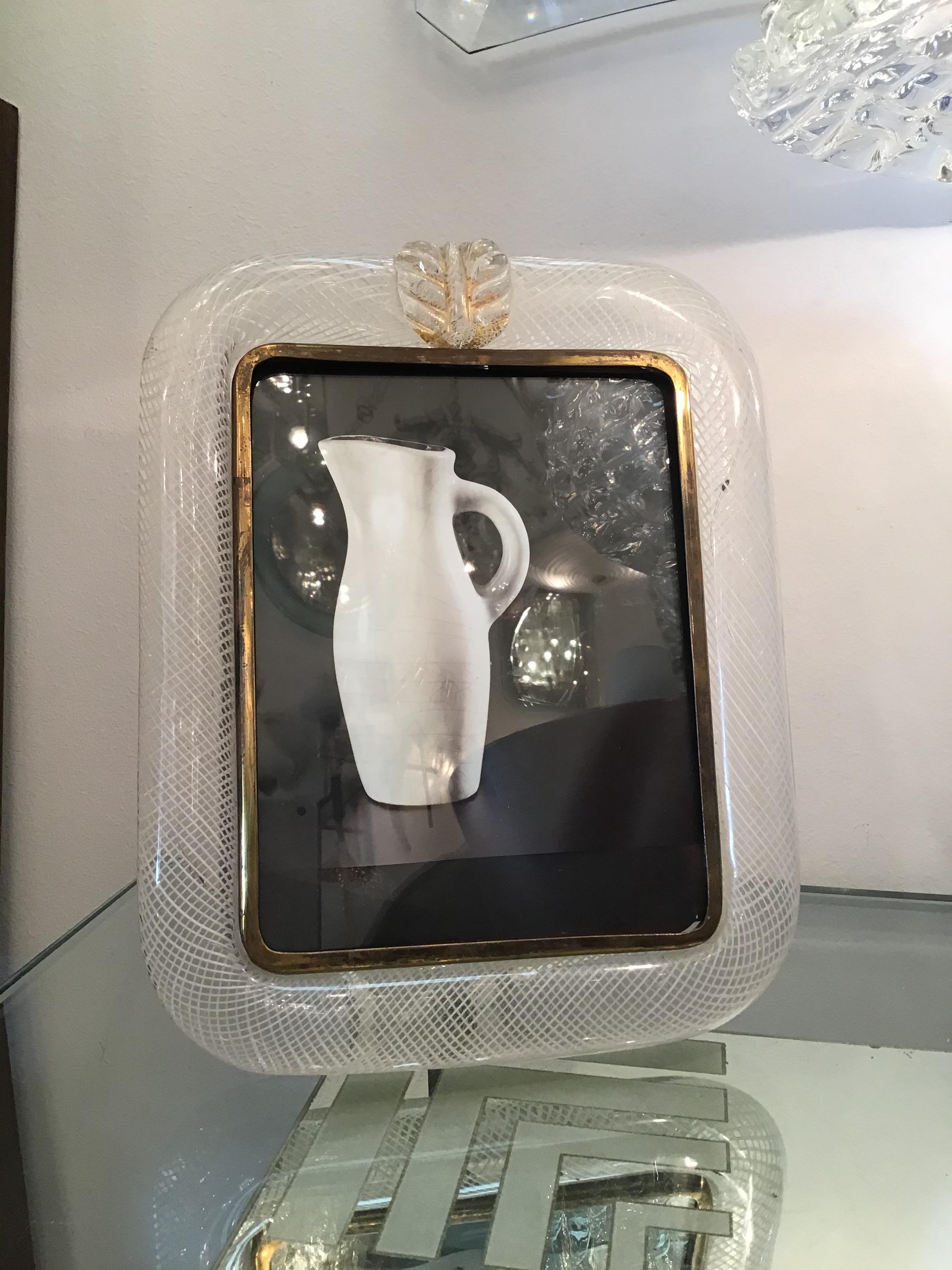 VENINI ��“Carlo Scarpa” Picture Frames Murano Glass Brass 1940 Italy In Excellent Condition In Milano, IT