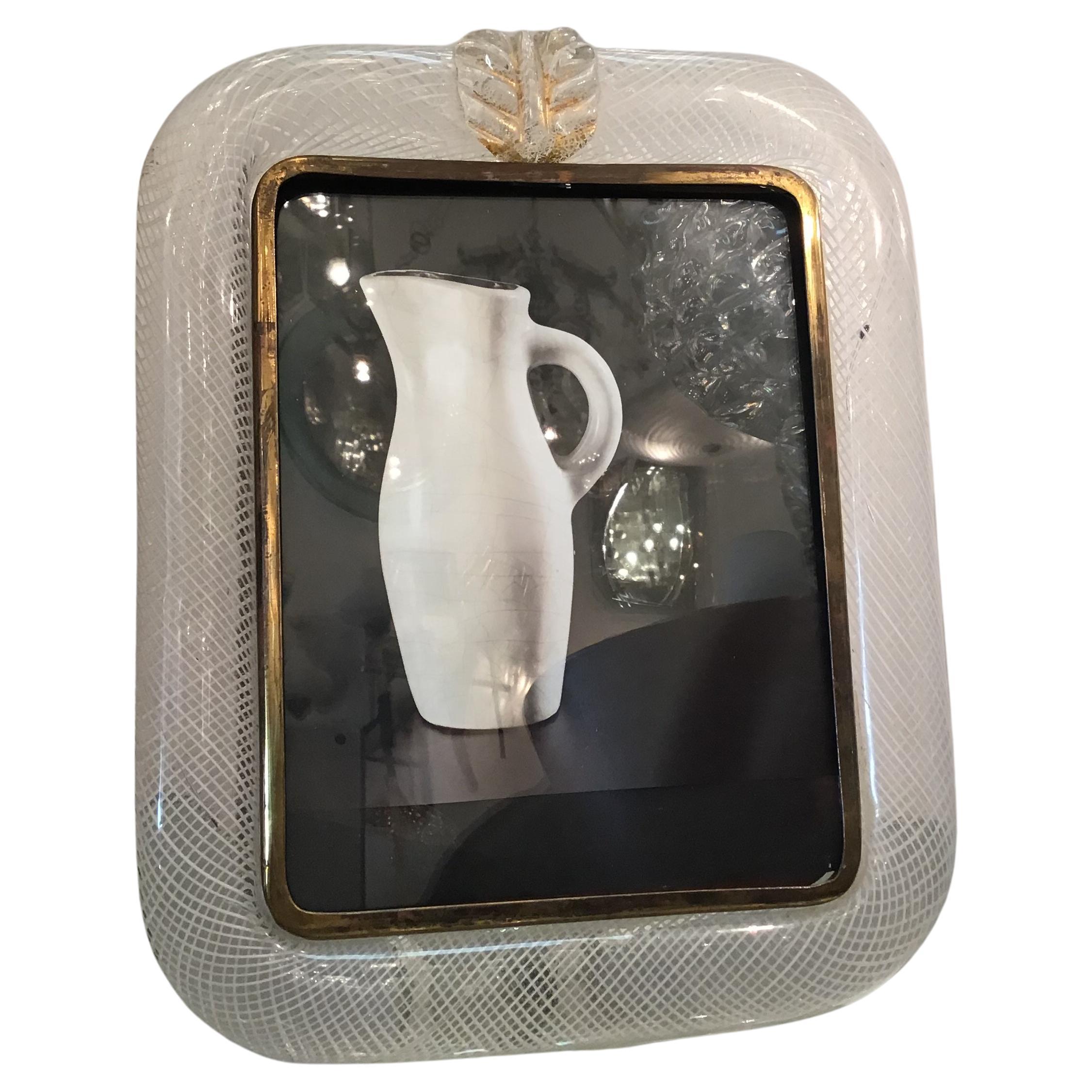 VENINI “Carlo Scarpa” Picture Frames Murano Glass Brass 1940 Italy
