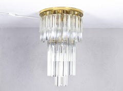 Lustre encastré en verre de Murano Triedri mi-siècle italien de Venini