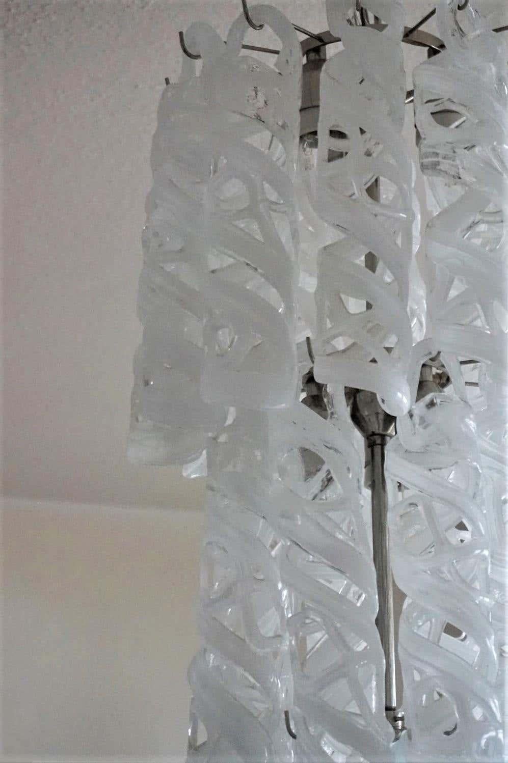 Venini Cascade Hand Blown Murano Glass Six-Light Chandelier, Italy, 1960s For Sale 1