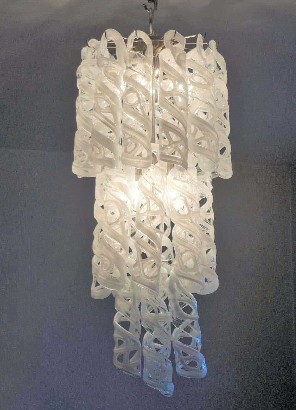 Venini Murano Glas Sechs-Licht-Kronleuchter, Italien, 1960er Jahre (Muranoglas) im Angebot