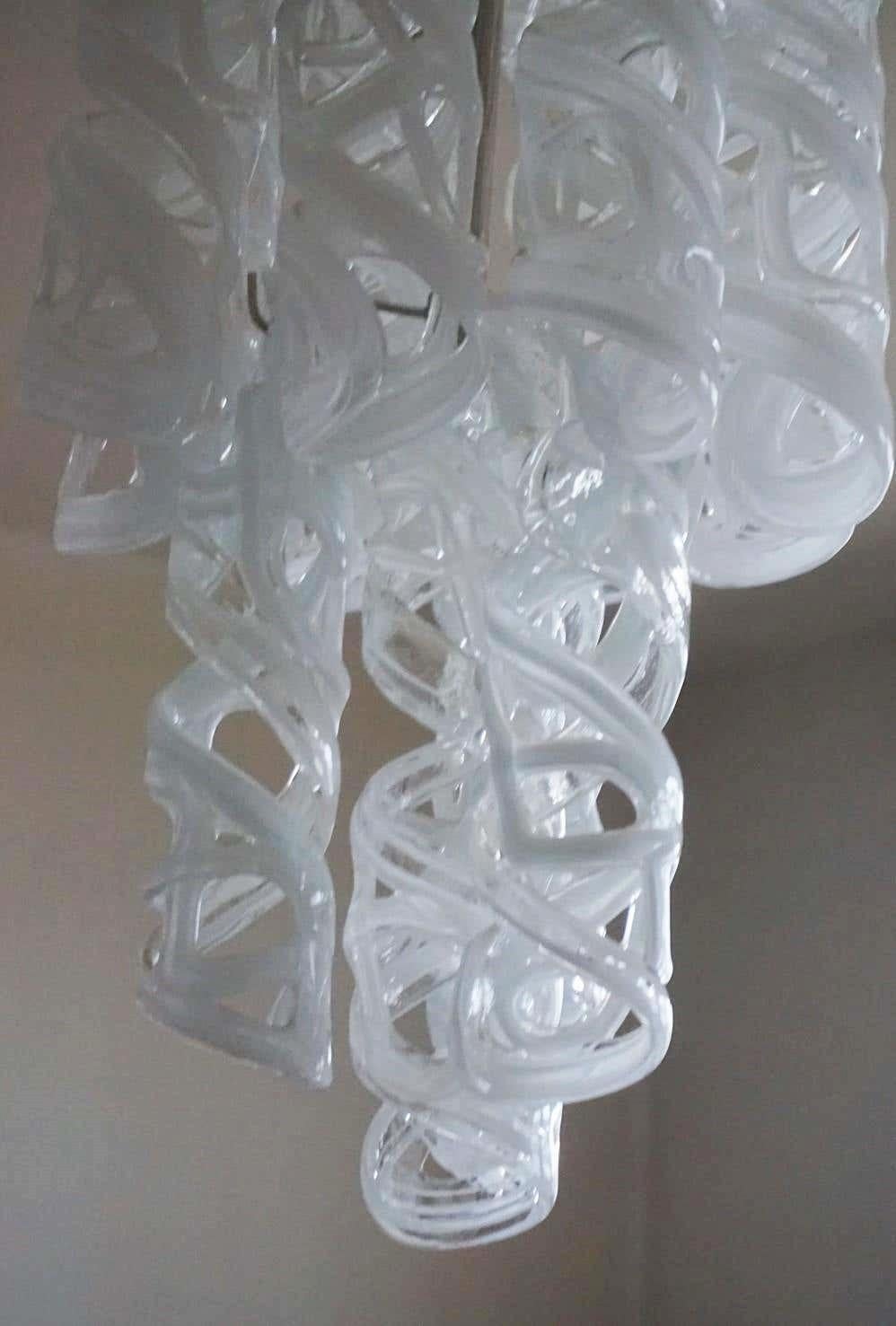 Venini Cascade Hand Blown Murano Glass Six-Light Chandelier, Italy, 1960s For Sale 2