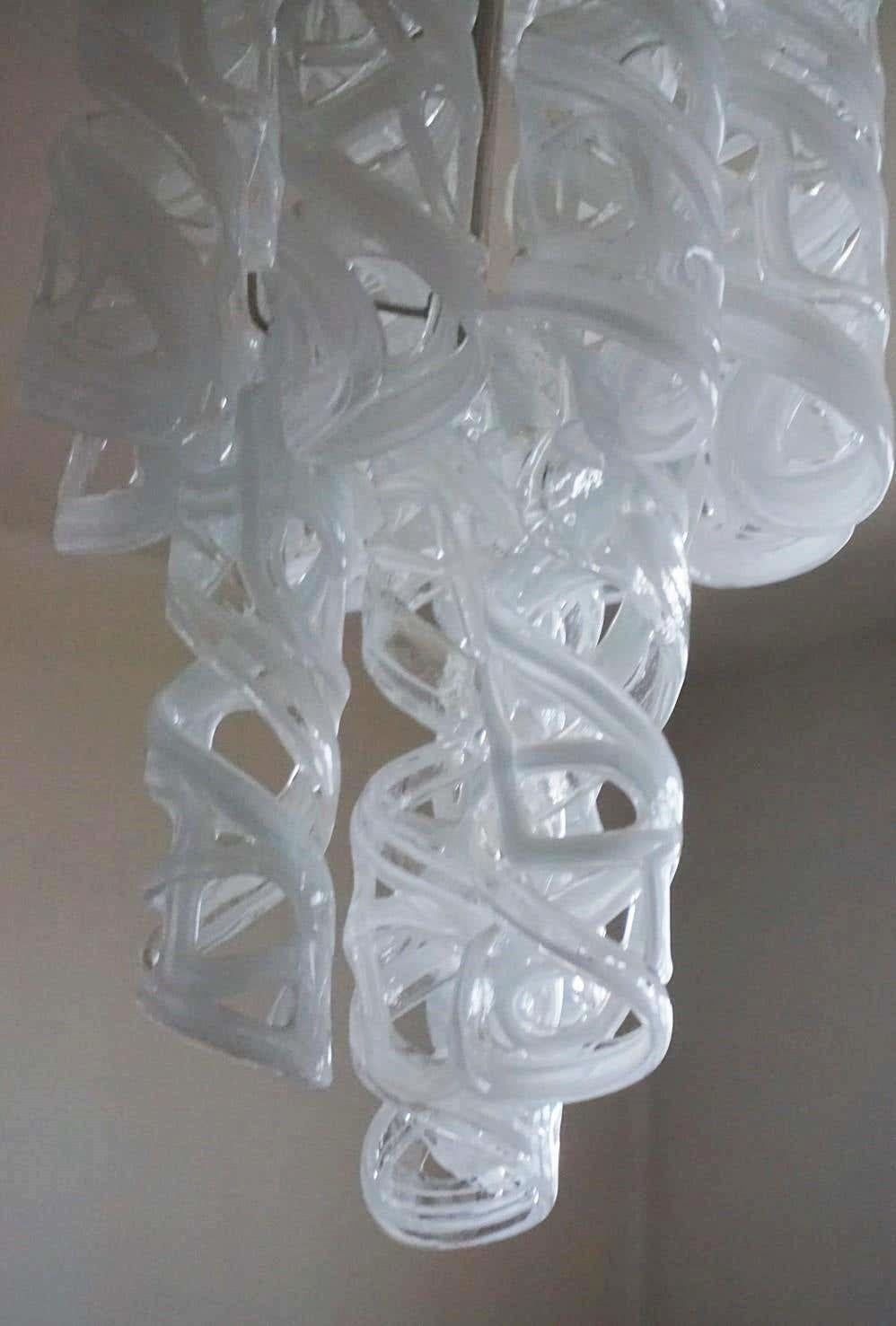 Venini Murano Glas Sechs-Licht-Kronleuchter, Italien, 1960er Jahre im Angebot 3