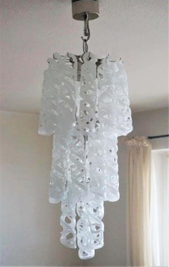 Venini Murano Glas Sechs-Licht-Kronleuchter, Italien, 1960er Jahre