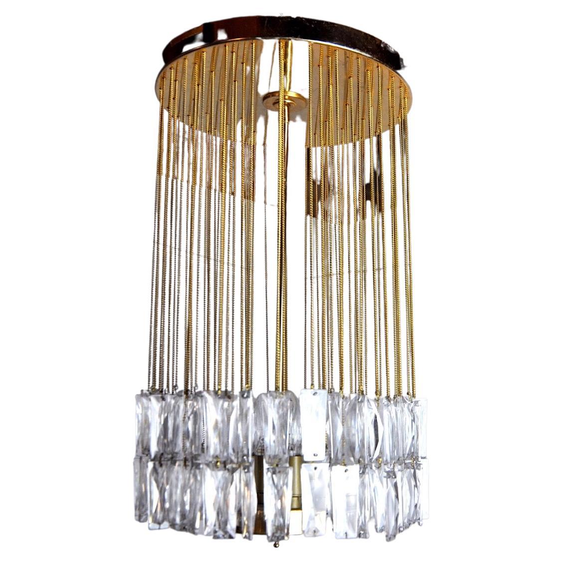 Venini ceiling lamp, cut glass, Italy, 1970s For Sale