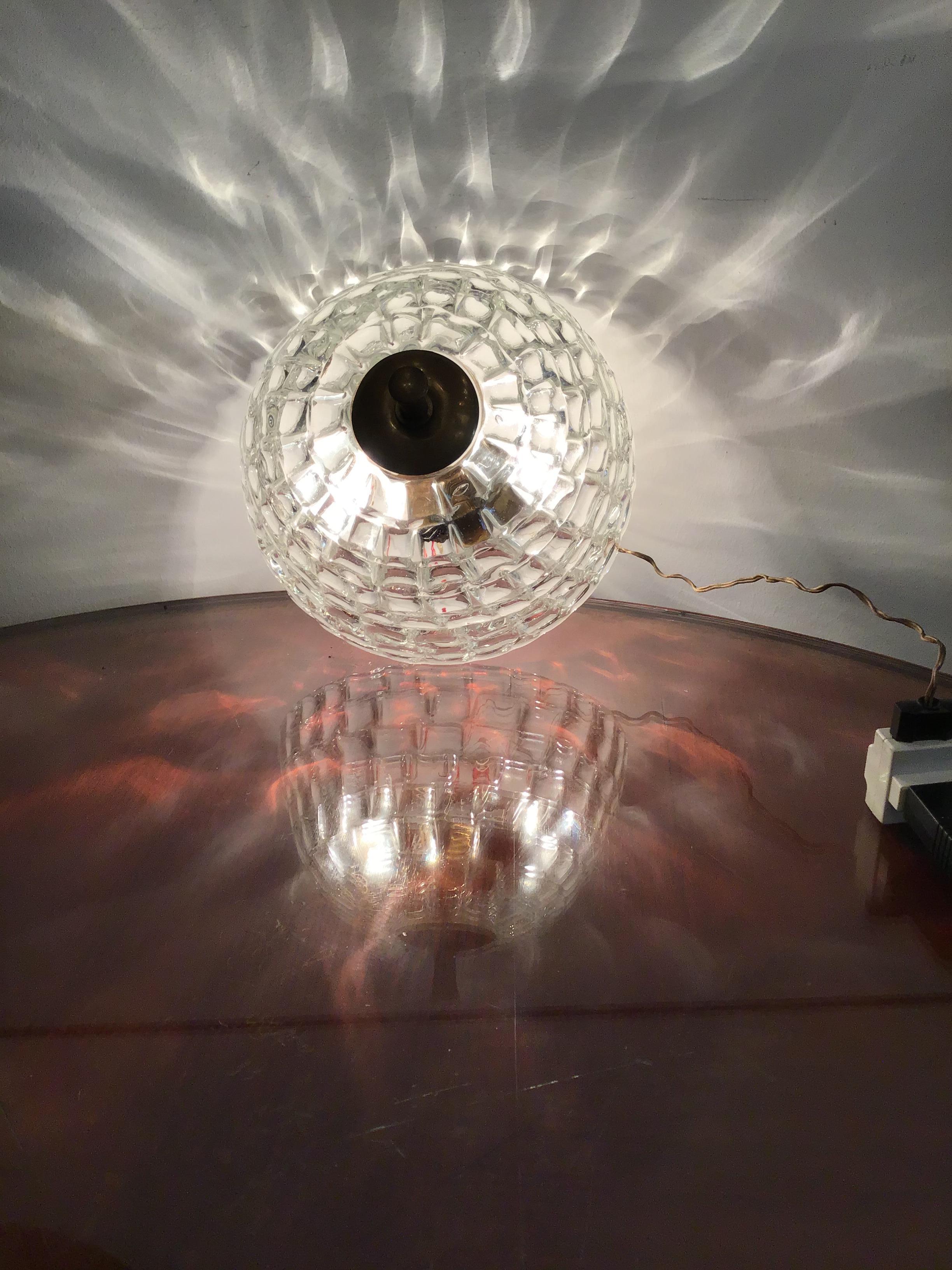 Venini ceiling light Murano glass brass, 1940, Italy.