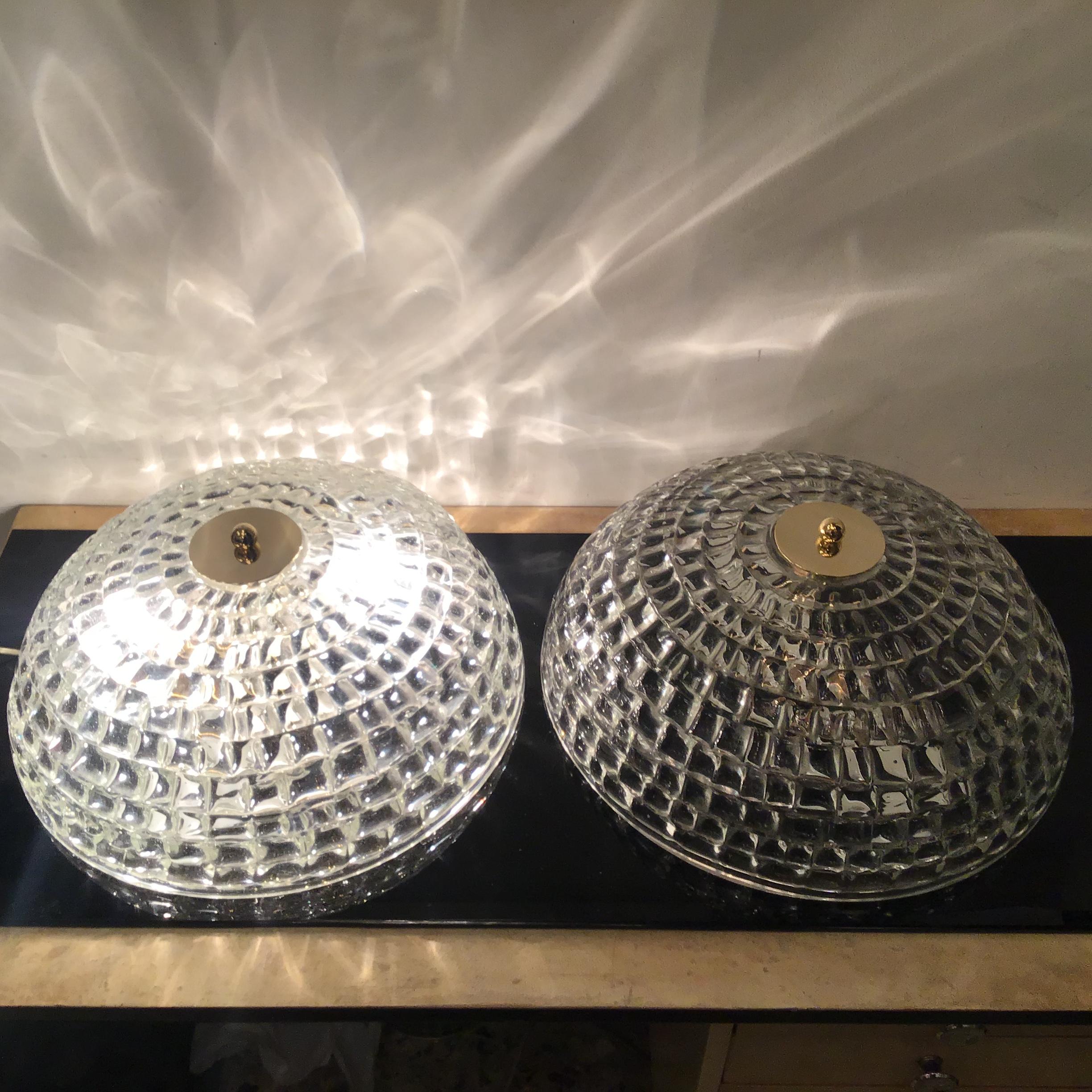 VENINI Ceilling Light Murano Glass Brass 1930 ITALY For Sale 7
