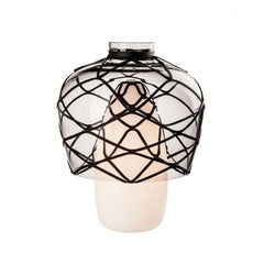 Venini Celesti Table Lamp in Milk White with Black Detail by Atelier Oï