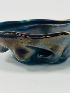 Tavolo da centro Venini in vetro nero di Murano del 1950 circa