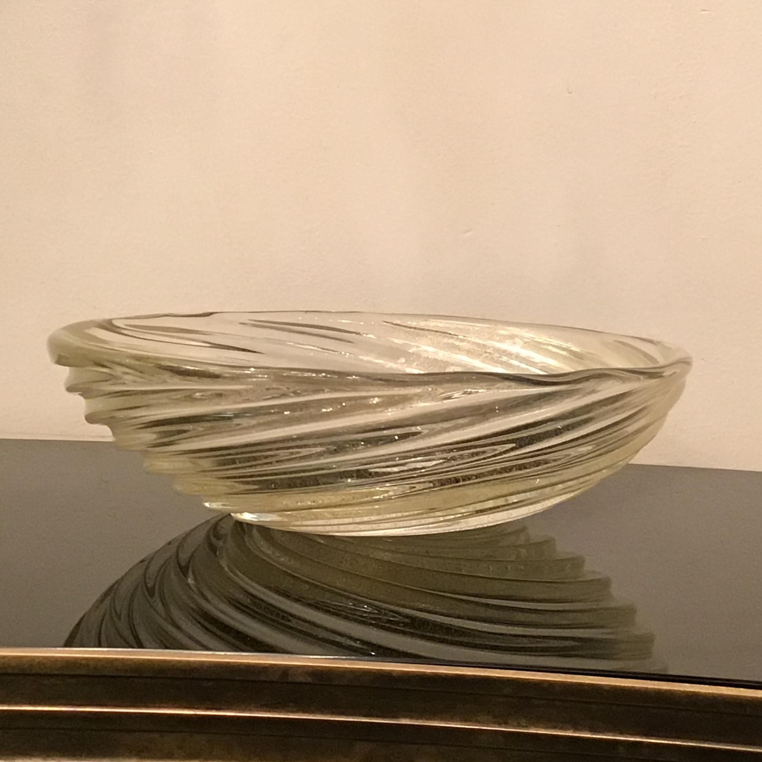 Venini Centerpiece Murano Glass Gold, 1940, Italy  For Sale 5