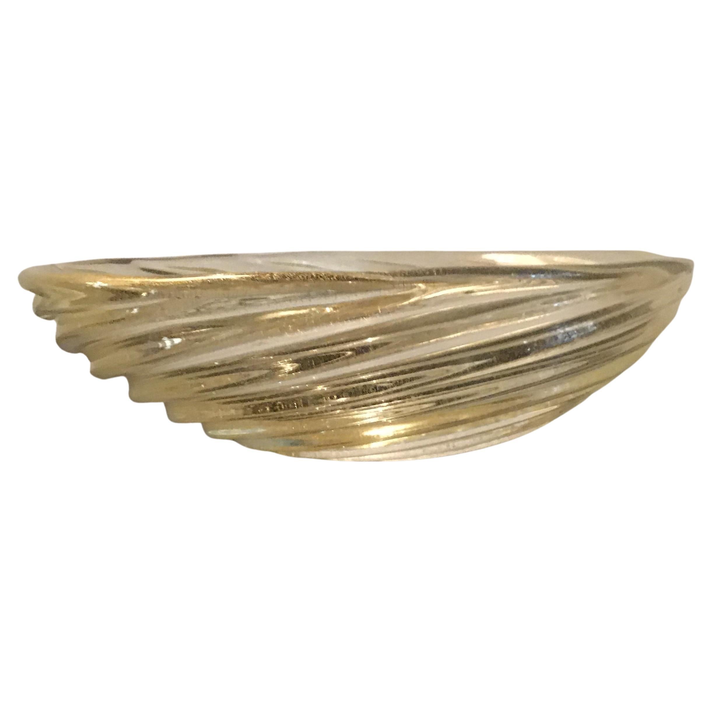 Venini Centerpiece Murano Glass Gold, 1940, Italy  For Sale