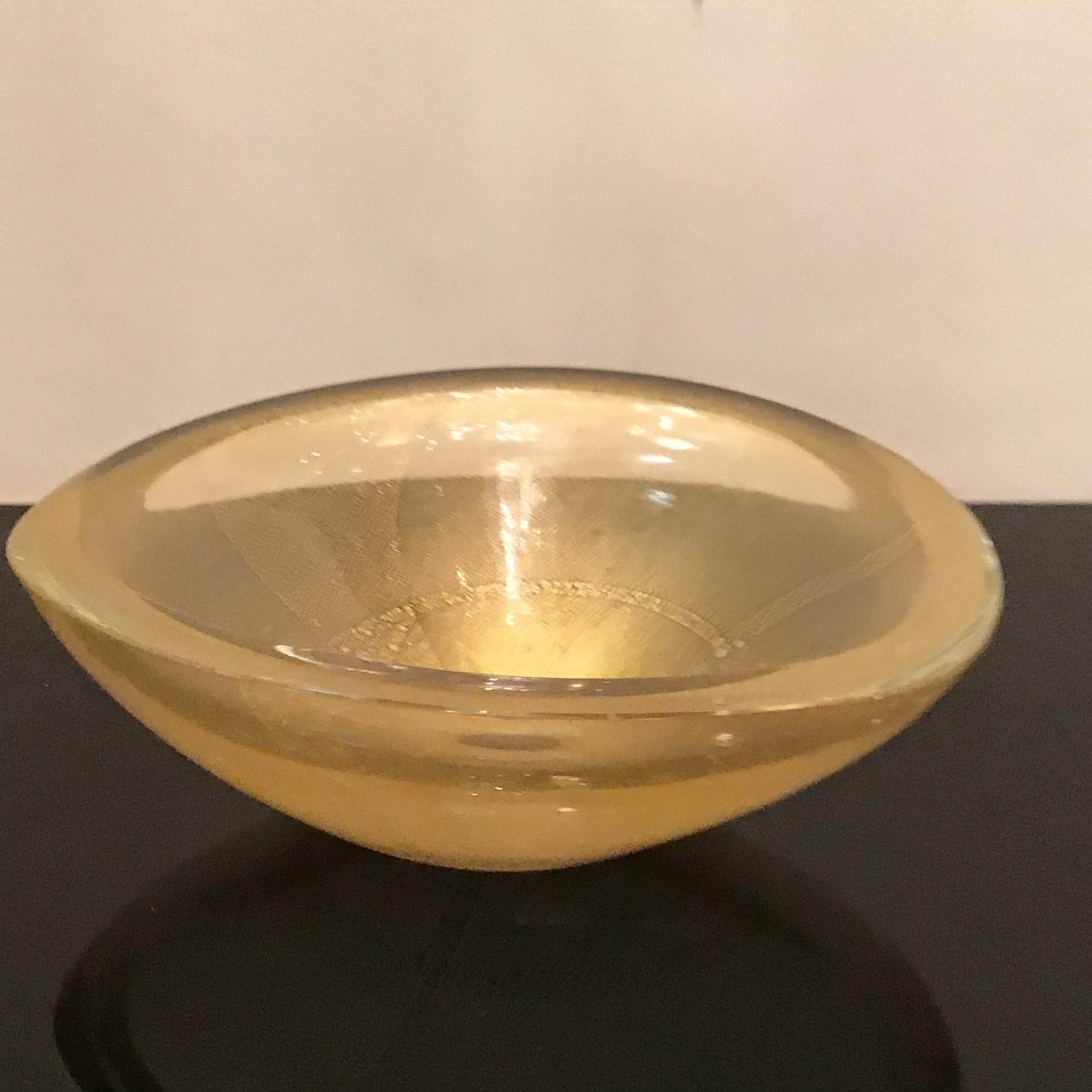 Venini Centerpiece Murano Glass Gold 1950 Italy For Sale 4