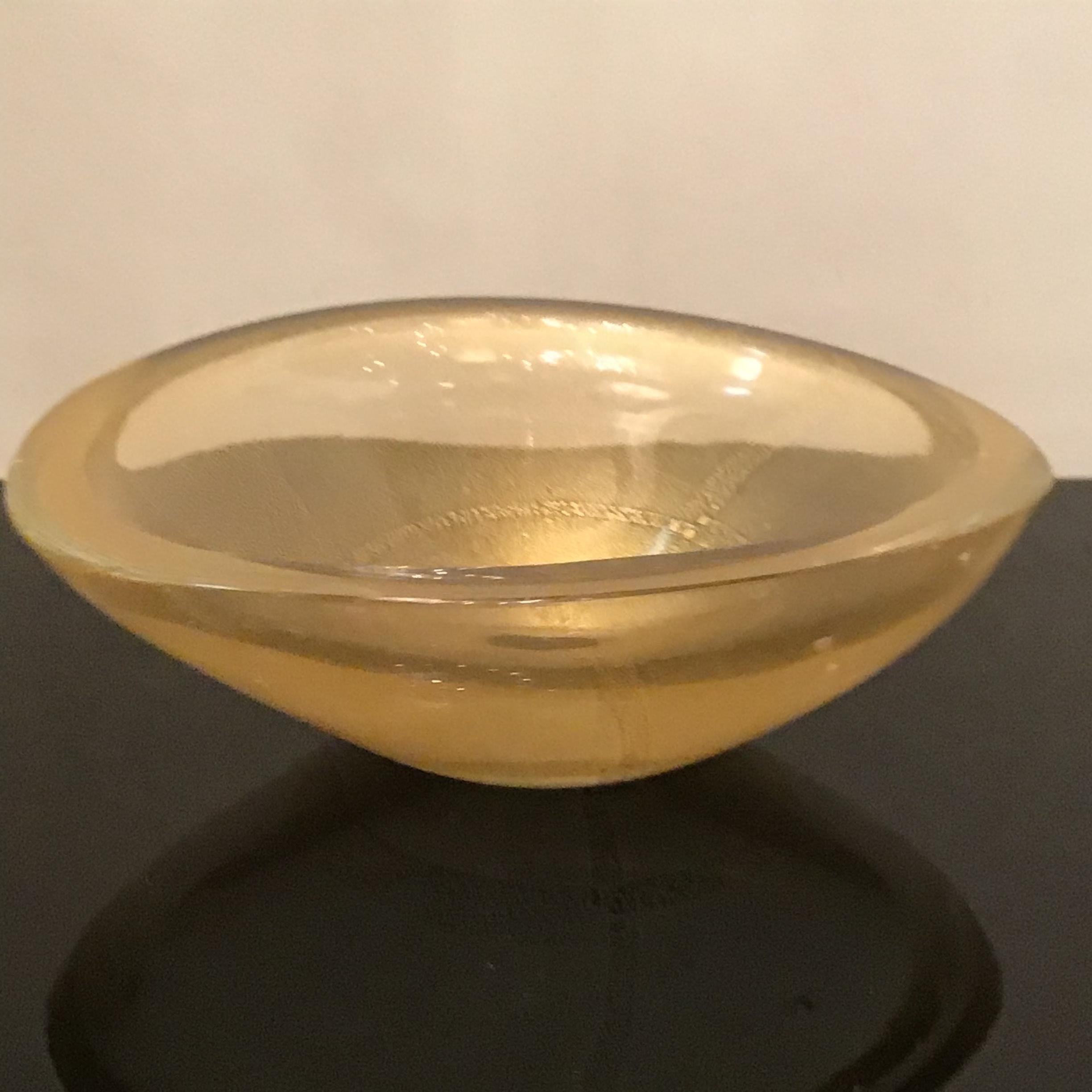 Venini Centerpiece Murano Glass Gold 1950 Italy For Sale 9