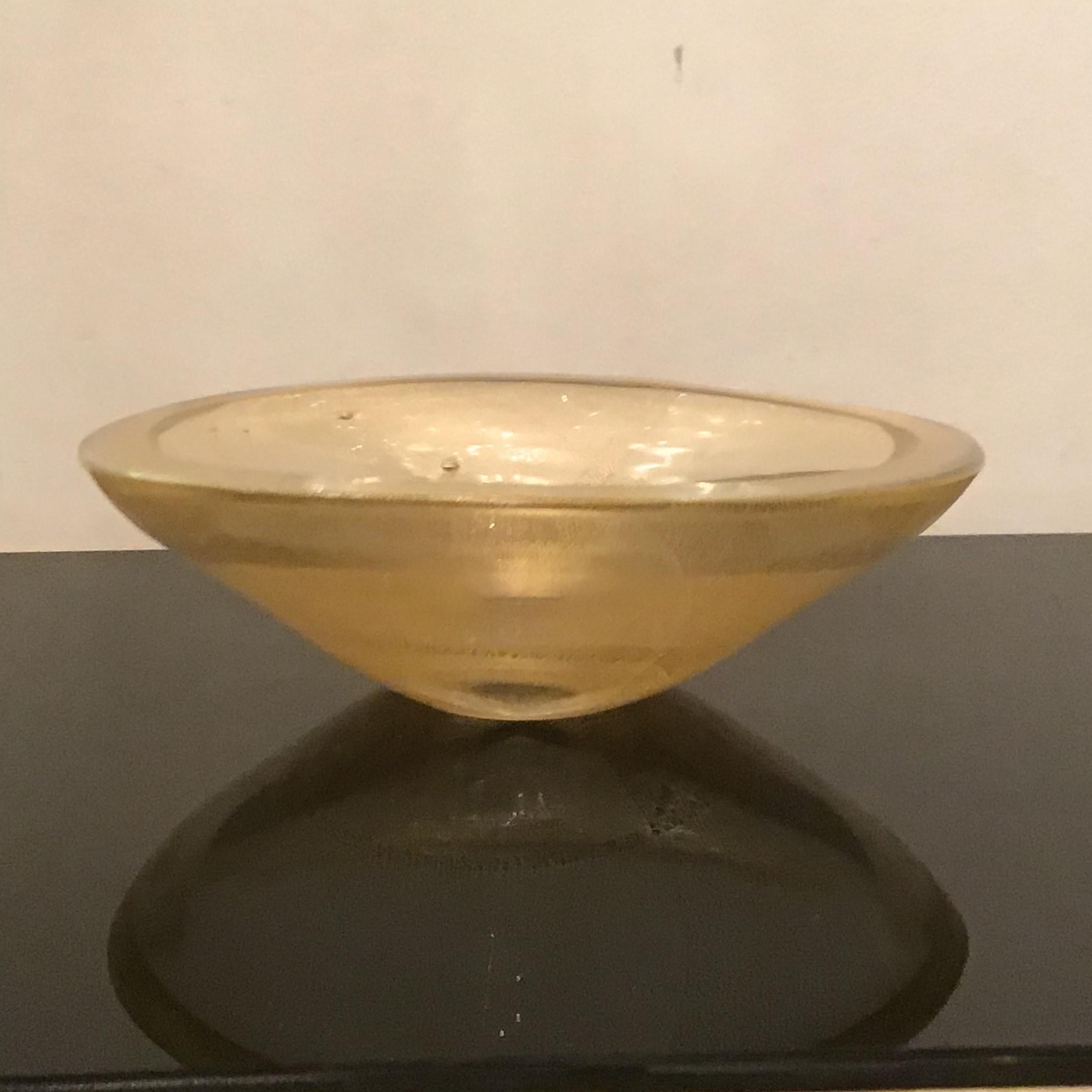 Venini Centerpiece Murano Glass Gold 1950 Italy For Sale 13