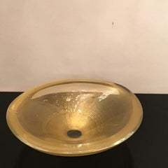 Venini Centerpiece Murano Glass Gold 1950 Italy