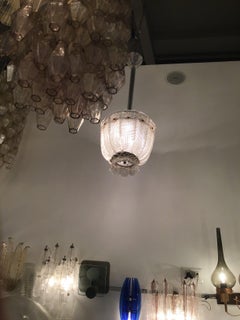 Venini Chandelier 1940 Murano Glass Iron Brass, Italy
