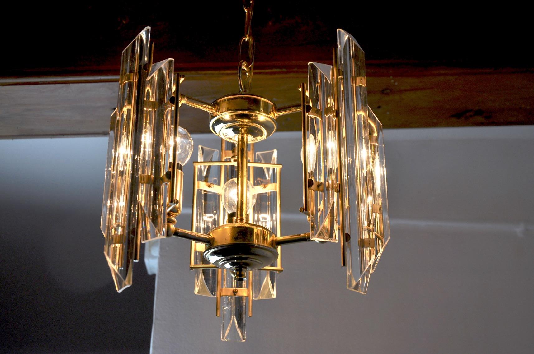 Venini Chandelier, 3 Arms, Murano Glass, 1970, Italy 2