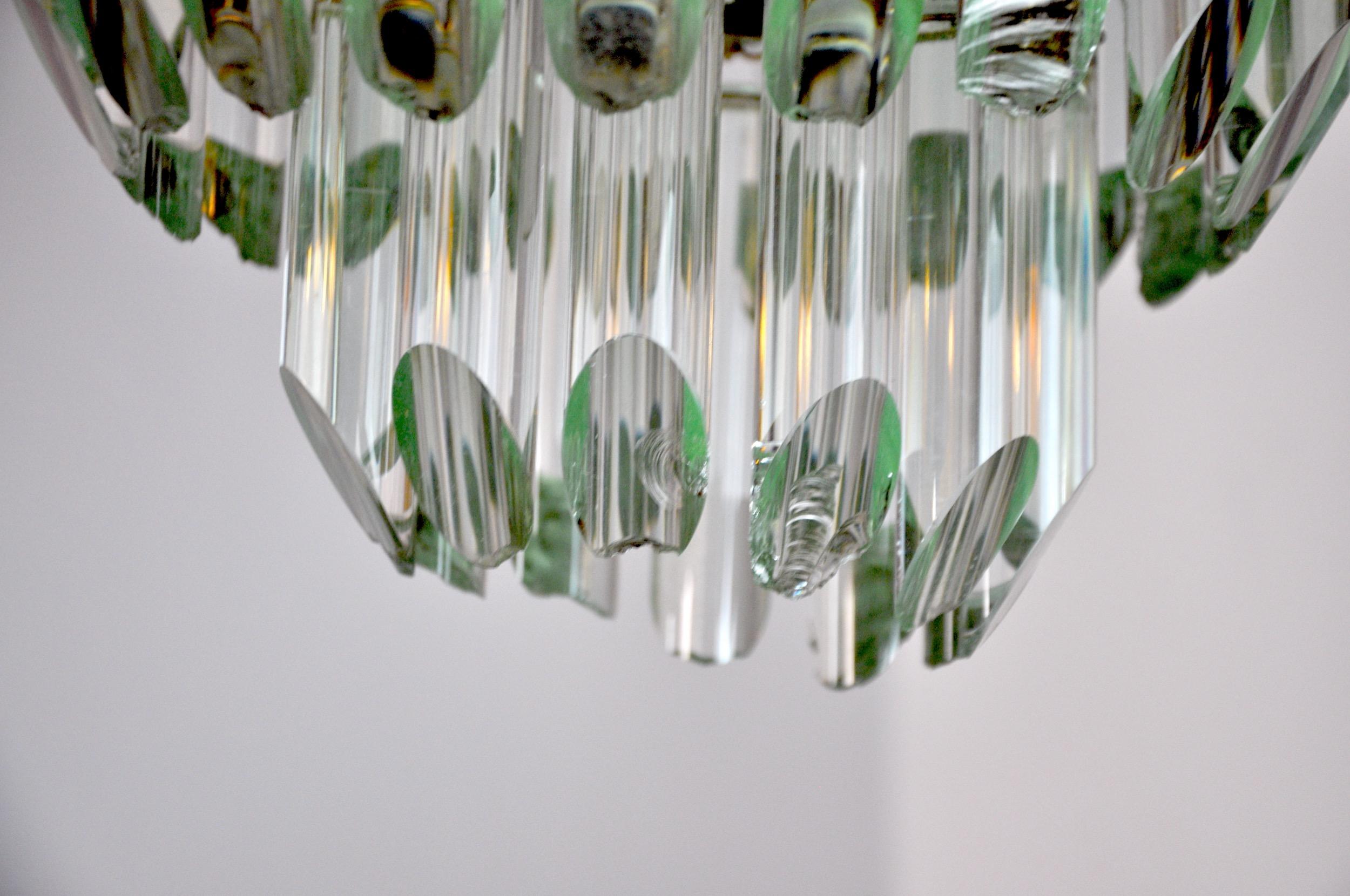 Italian Venini Chandelier, 4 Levels, Murano Glass, Italy, 1970 For Sale