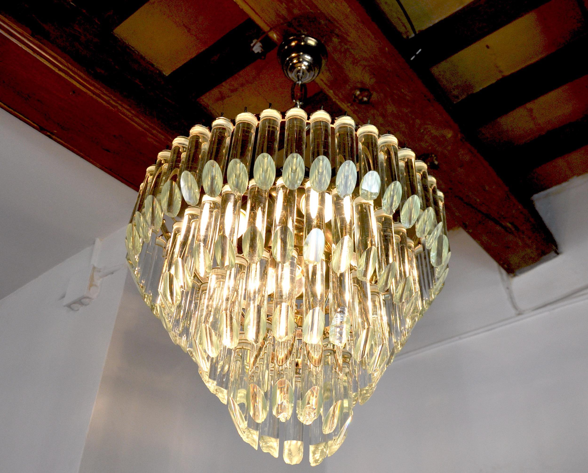 Late 20th Century Venini Chandelier, 4 Levels, Murano Glass, Italy, 1970 For Sale